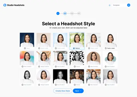 Select a headshot style Select a headshot style